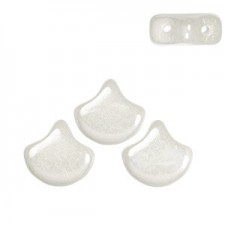 Ginko Leaf Beads 7.5x7.5mm Luster opaque white